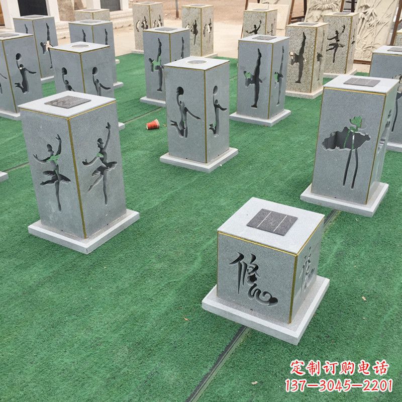 聊城现代镂花石灯