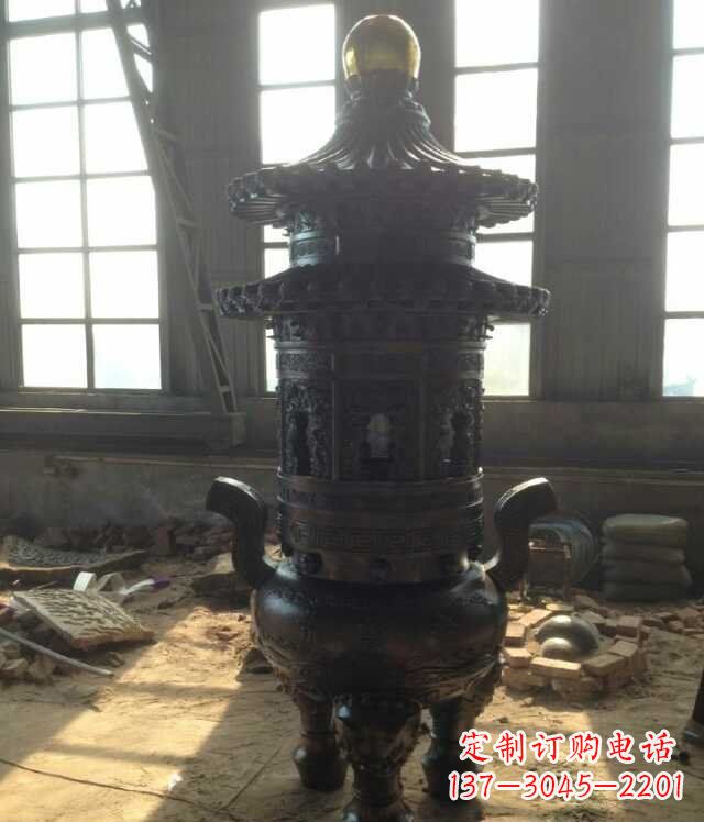 聊城香炉铜雕塑 (2)