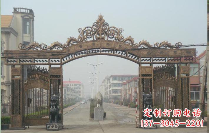 聊城小区不锈钢门口牌坊雕塑