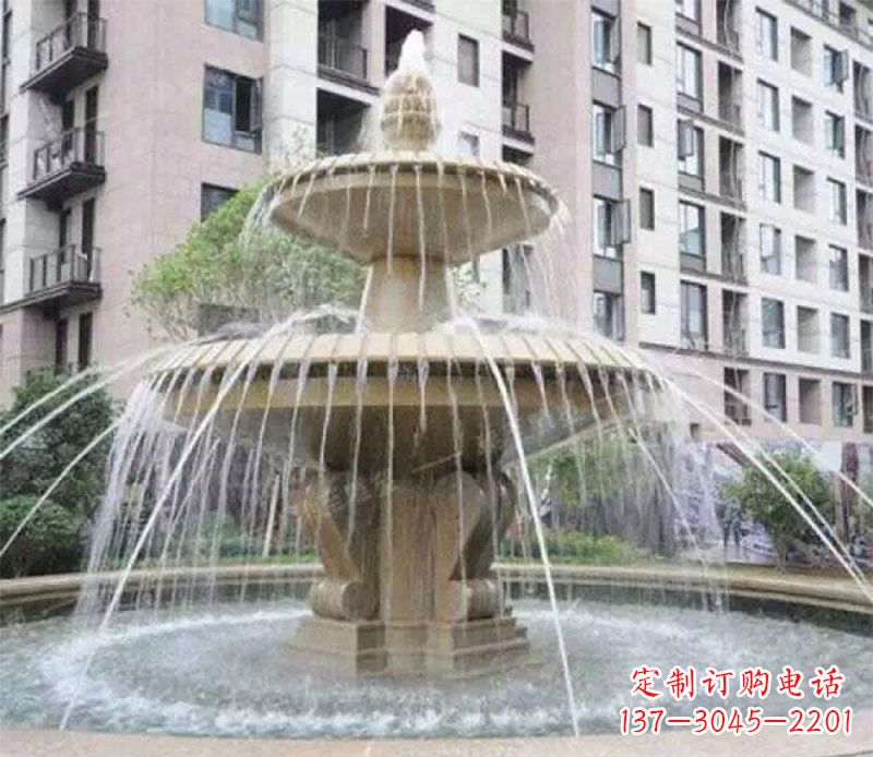 聊城小区大型喷泉景观石雕