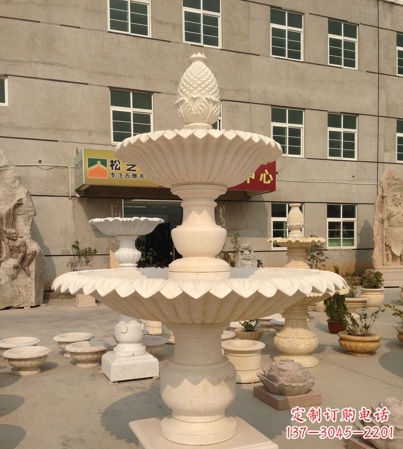 聊城小区景观菠萝式喷泉石雕