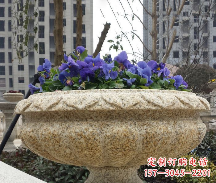 聊城小区景观大理石花盆石雕