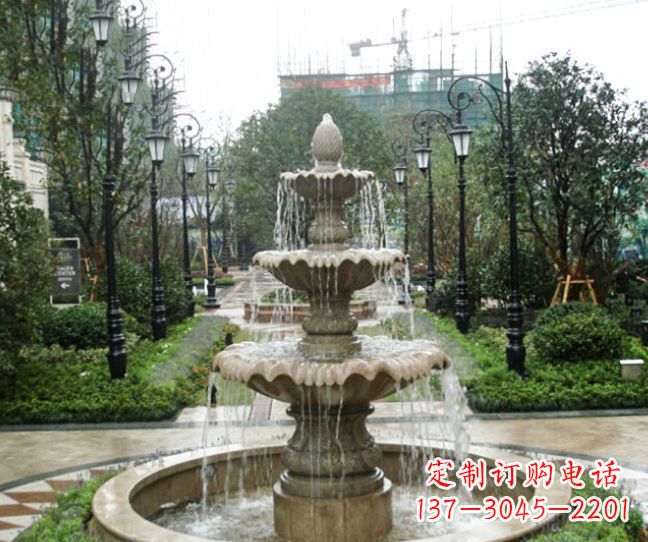 聊城小区景观大理石喷泉石雕 (4)