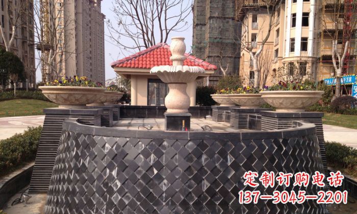 聊城小区景观大理石喷泉石雕 (3)