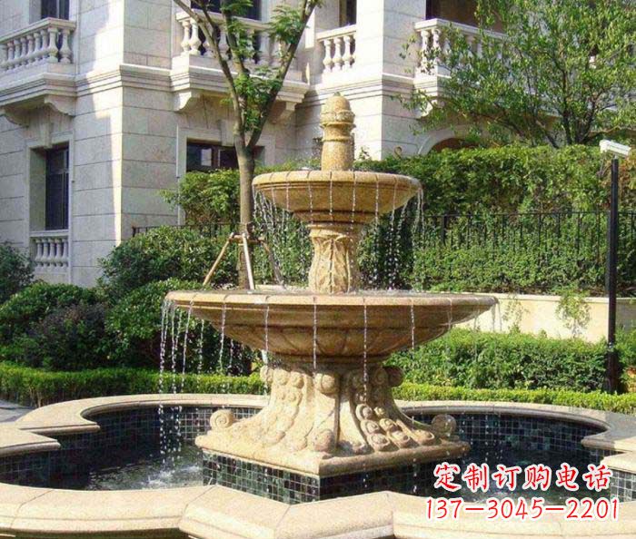 聊城小区景观大型喷泉石雕 (2)