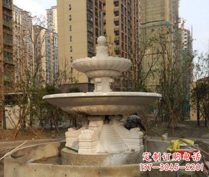 聊城小区景观大型喷泉石雕 (3)