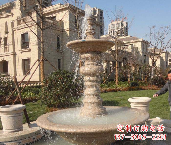 聊城小区景观多层喷泉石雕 (2)