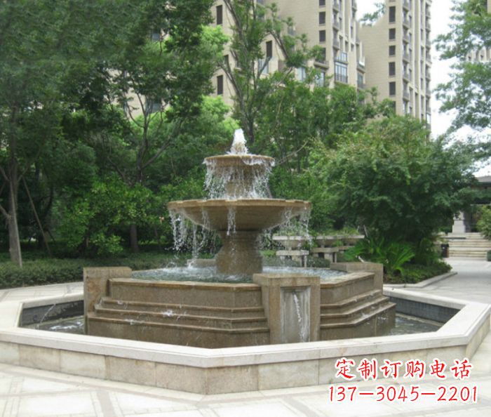 聊城小区景观大型喷泉石雕 (7)