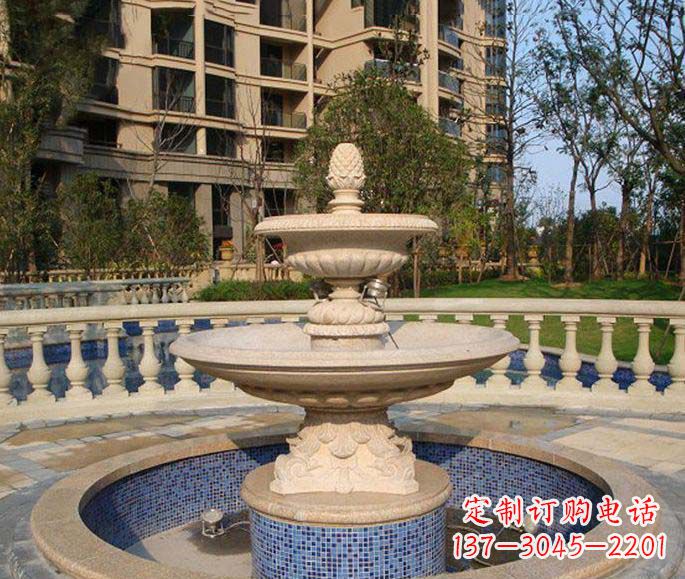 聊城小区景观多层喷泉石雕
