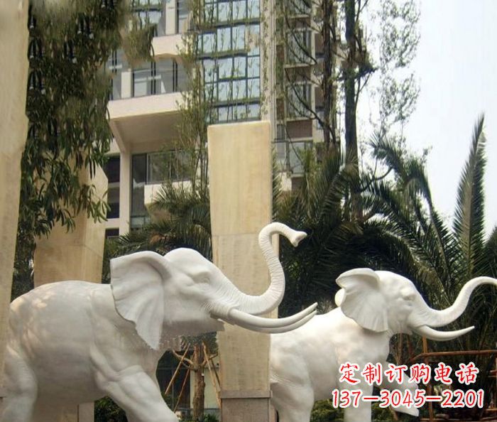 聊城小区景观汉白玉大象石雕