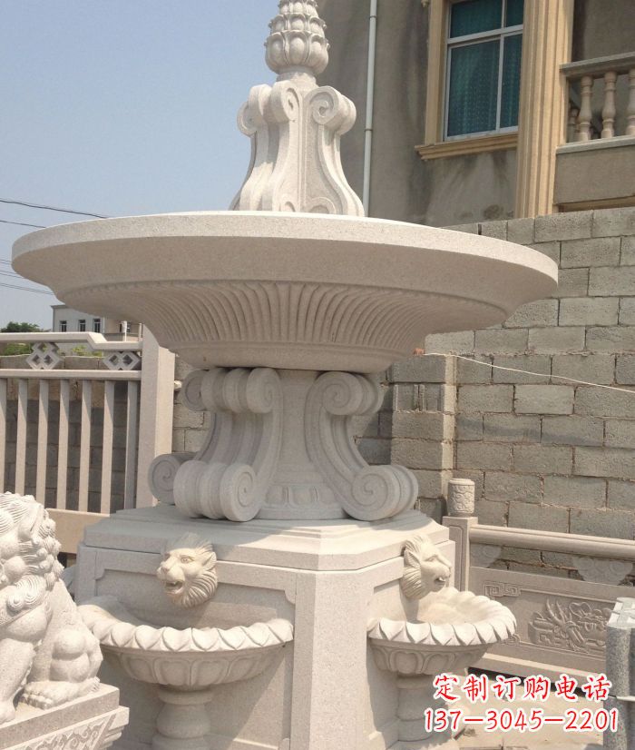 聊城小区景观汉白玉喷泉石雕