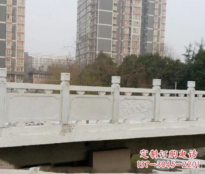 聊城小区景观汉白玉石雕栏板 (2)
