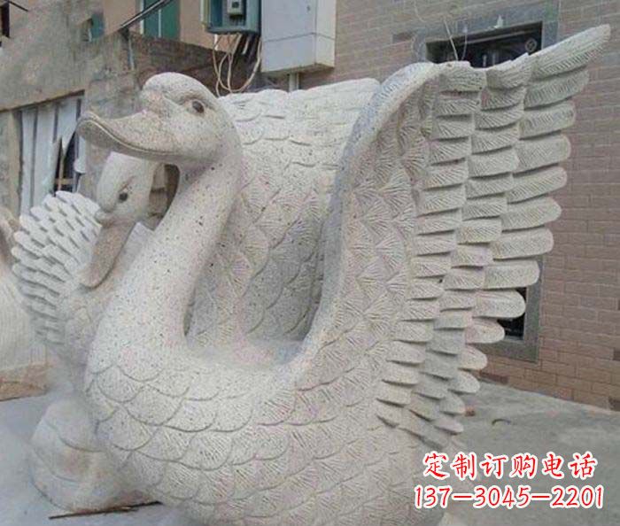 聊城小区景观天鹅石雕喷泉