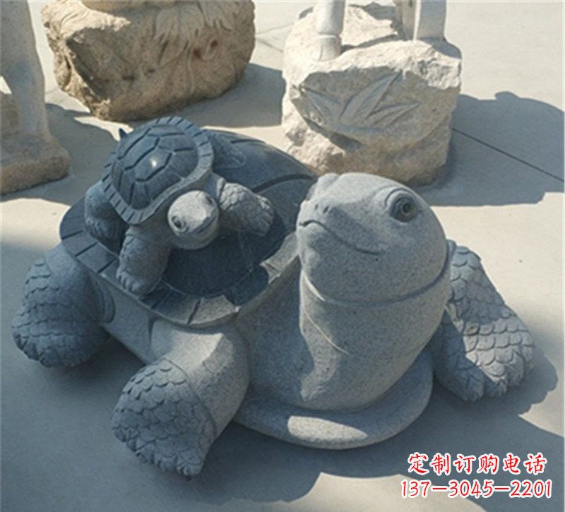 聊城小区母子乌龟石雕