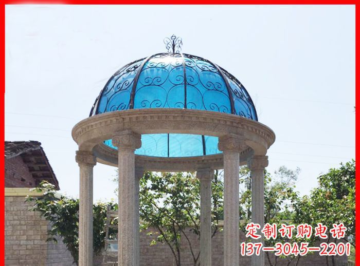 聊城小区欧式圆顶凉亭石雕_2