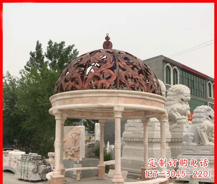 聊城小区欧式圆顶凉亭石雕_1