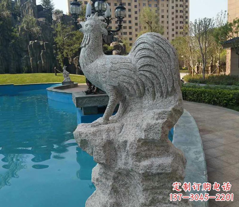 聊城小区十二生肖鸡动物石雕