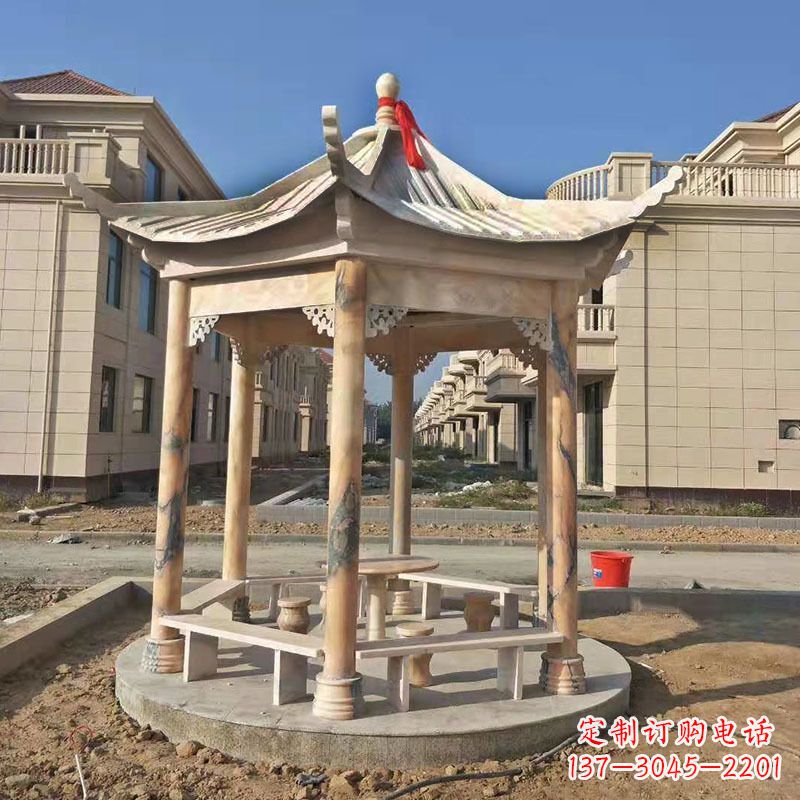 聊城小区庭院石雕凉亭