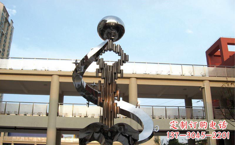 聊城校园不锈钢抽象钥匙和书籍雕塑