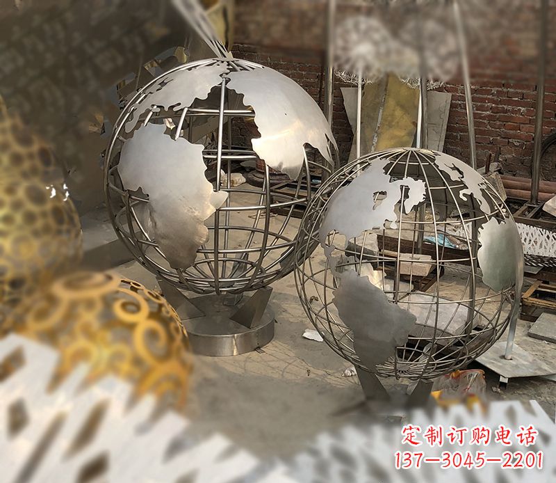 聊城校园不锈钢地球仪雕塑112