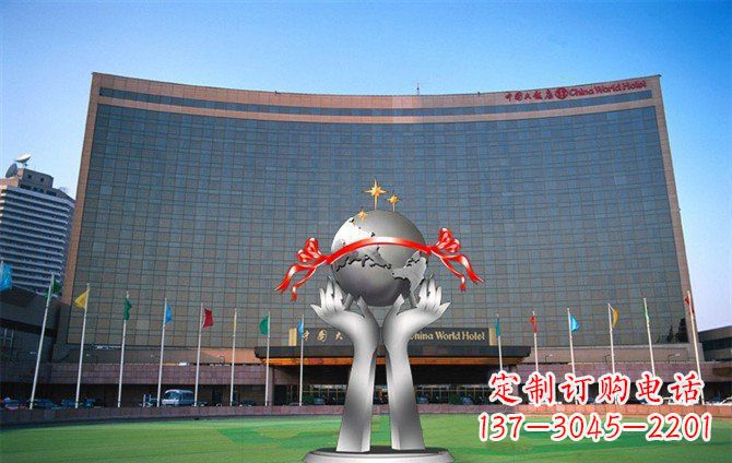 聊城校园不锈钢双手捧地球雕塑