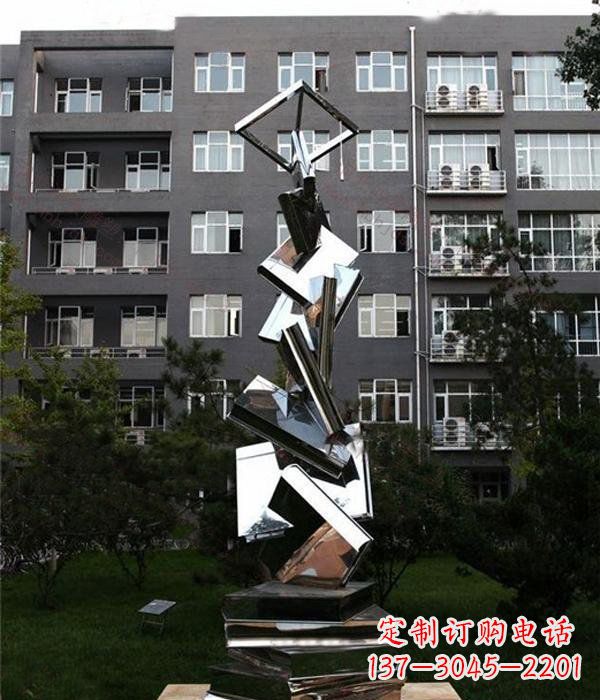 聊城校园抽象不锈钢书籍雕塑