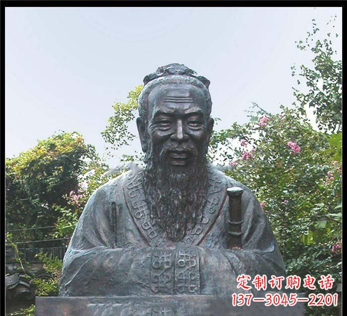 聊城校园大型孔子头像铜雕