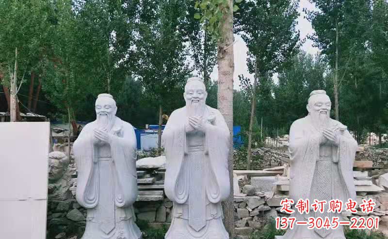 聊城校园古代名人伟人孔子石雕