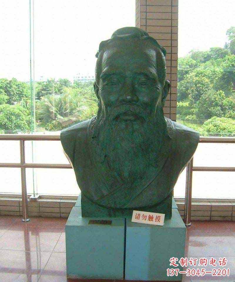 聊城校园孔子胸像名人铜雕