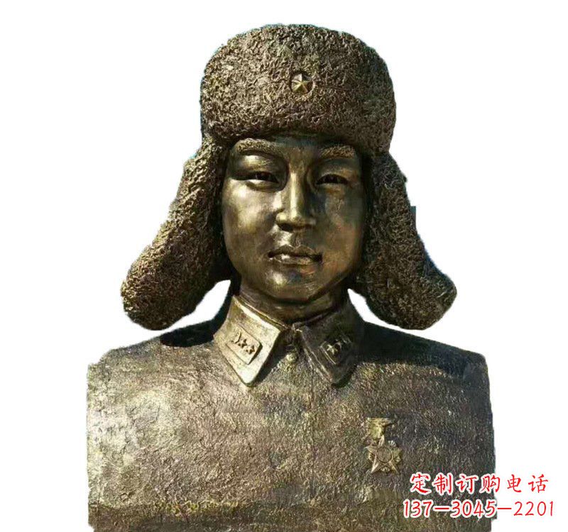聊城校园雷锋头像铜雕