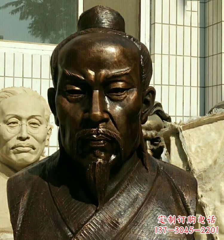聊城校园孟子胸像铜雕