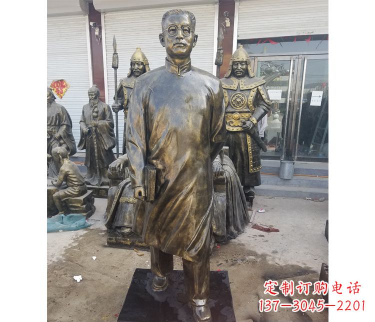 聊城校园名人立式陶行知铜雕