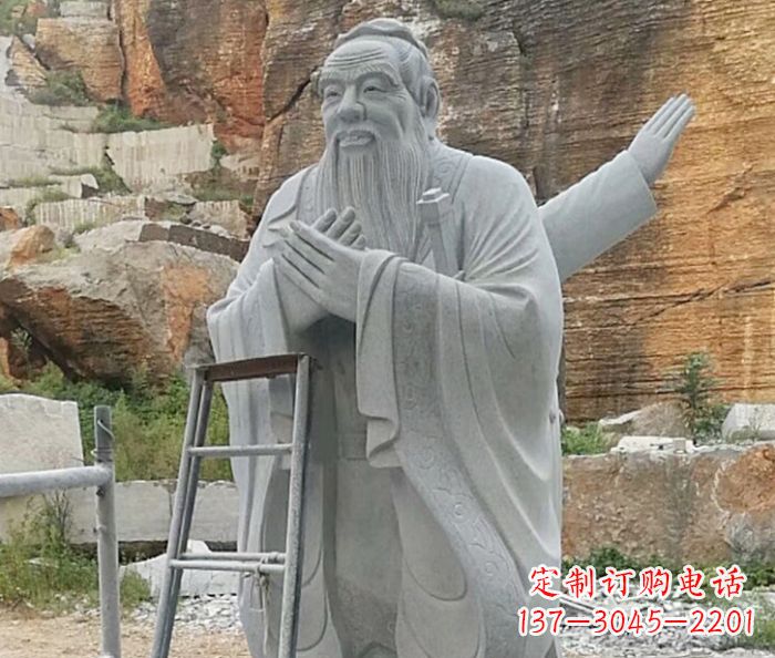 聊城校园人物大理石孔子石雕