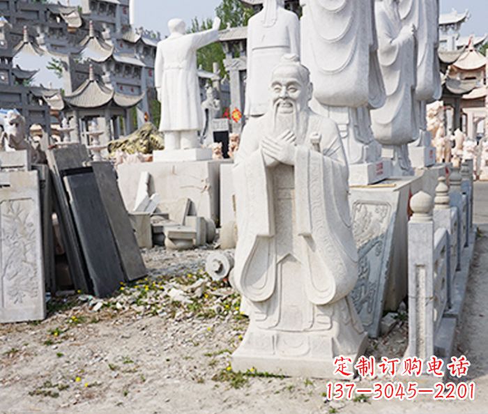 聊城校园人物孔子石雕 (3)