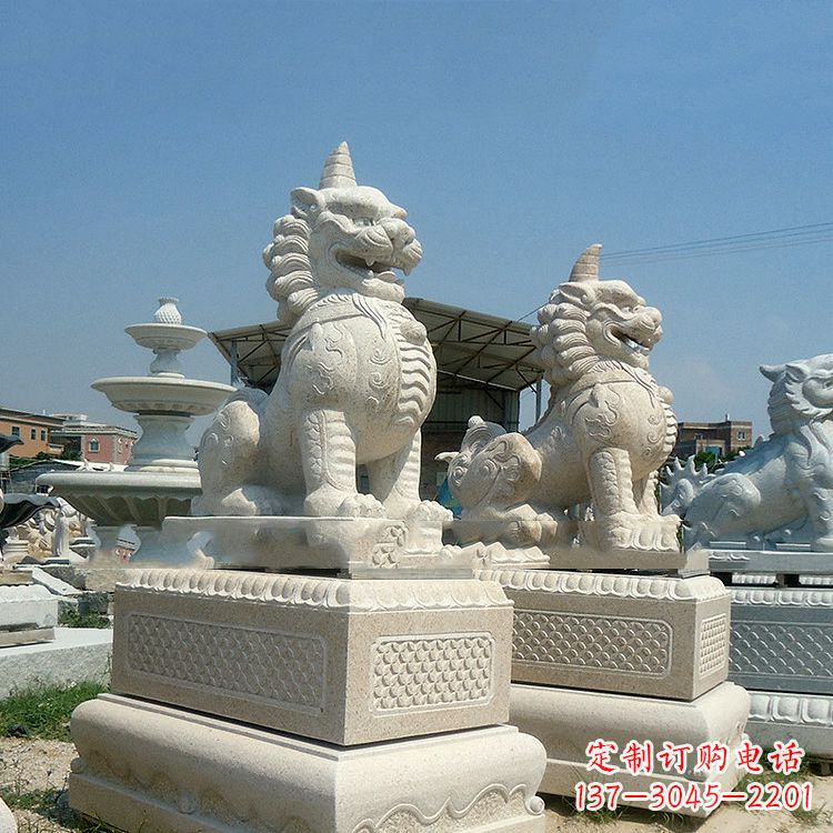 聊城獬豸 石雕 独角兽-法院大门神兽雕塑