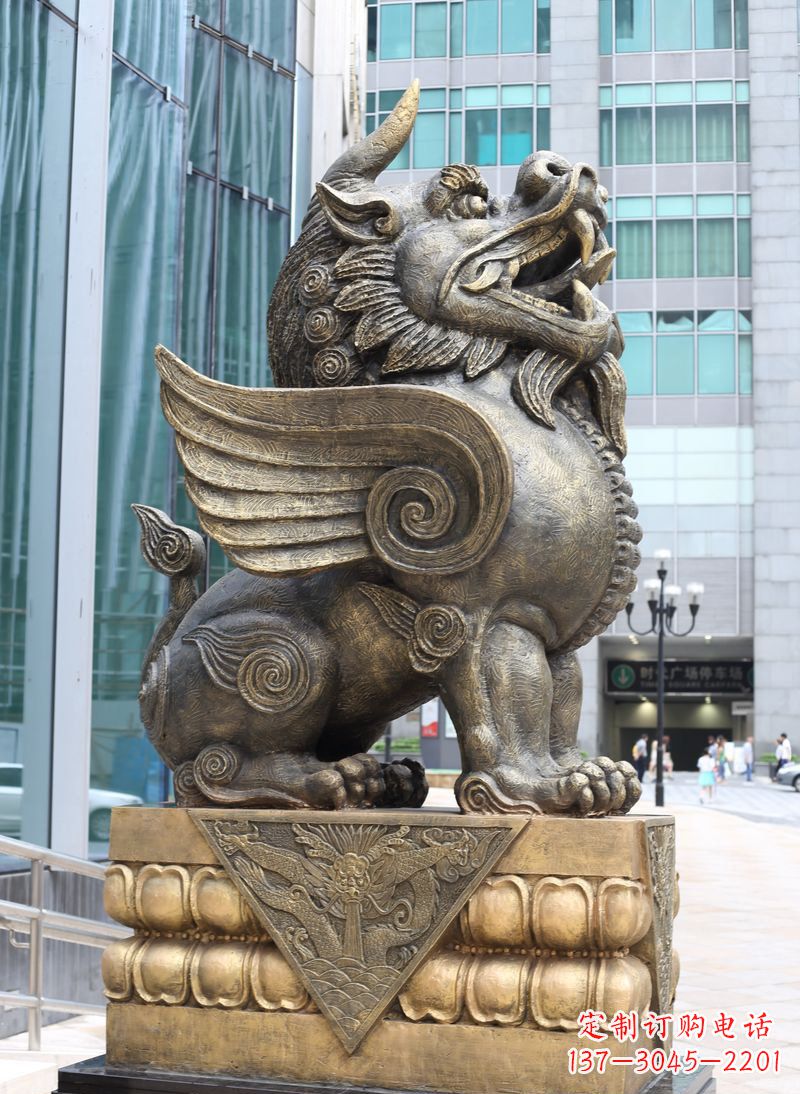 聊城獬豸法院独角兽铜雕