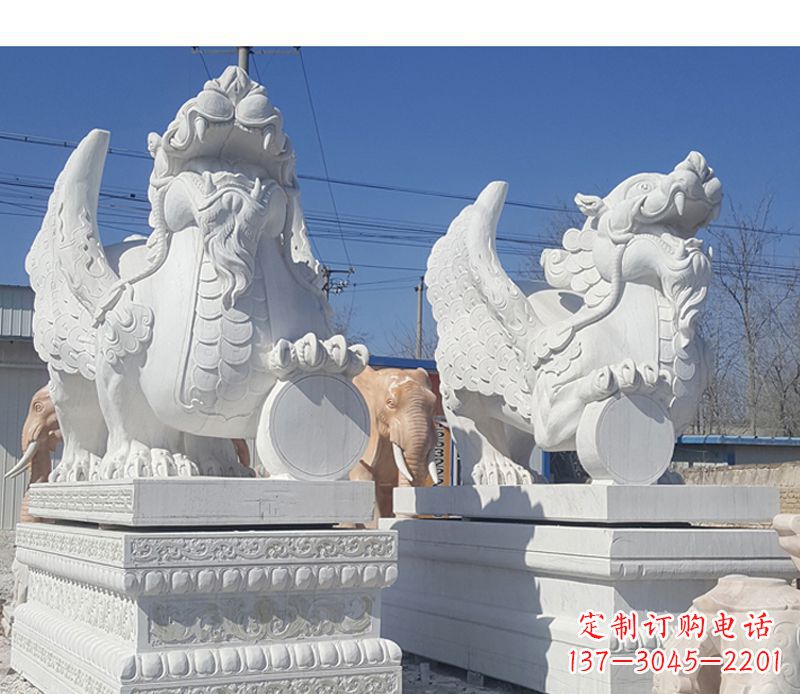 聊城獬豸法院门口神兽石雕