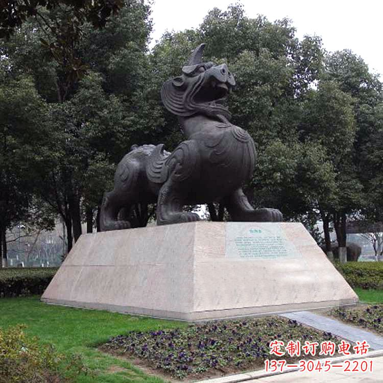 聊城獬豸神兽雕塑-公园上古神兽景观雕塑