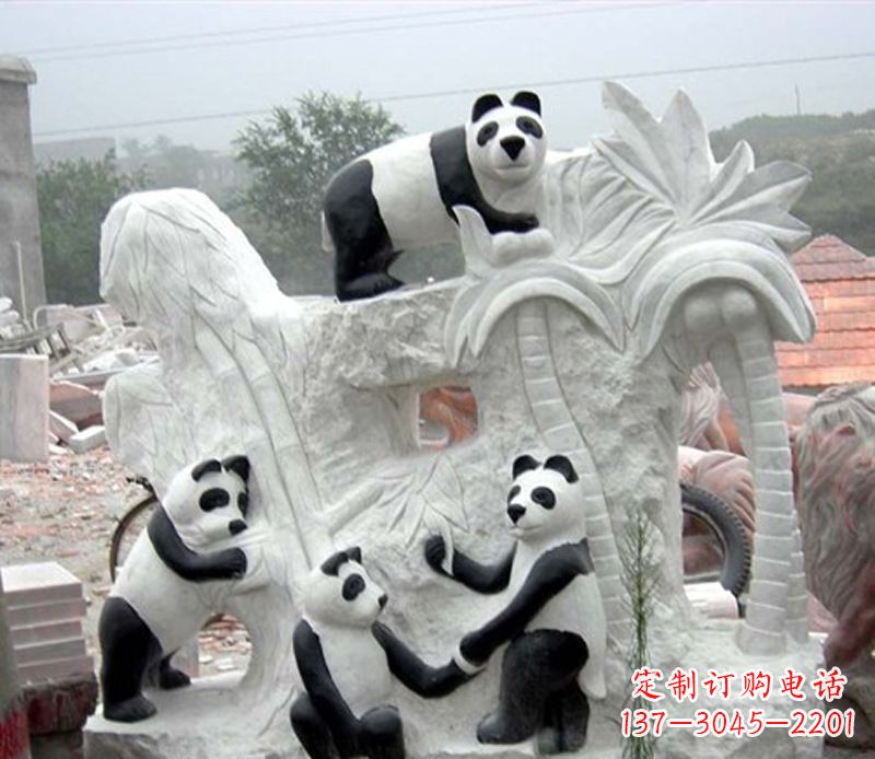 聊城熊猫动物景观石雕