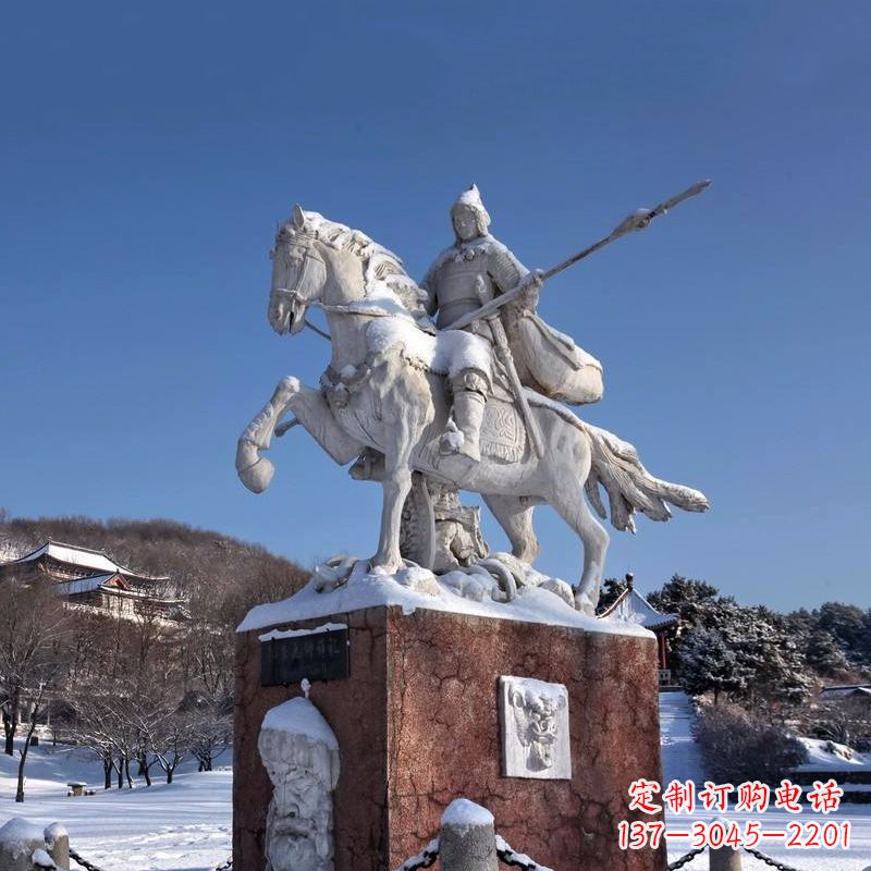 聊城薛仁贵骑马雕像-中国历史名人唐朝名将景区景观雕塑