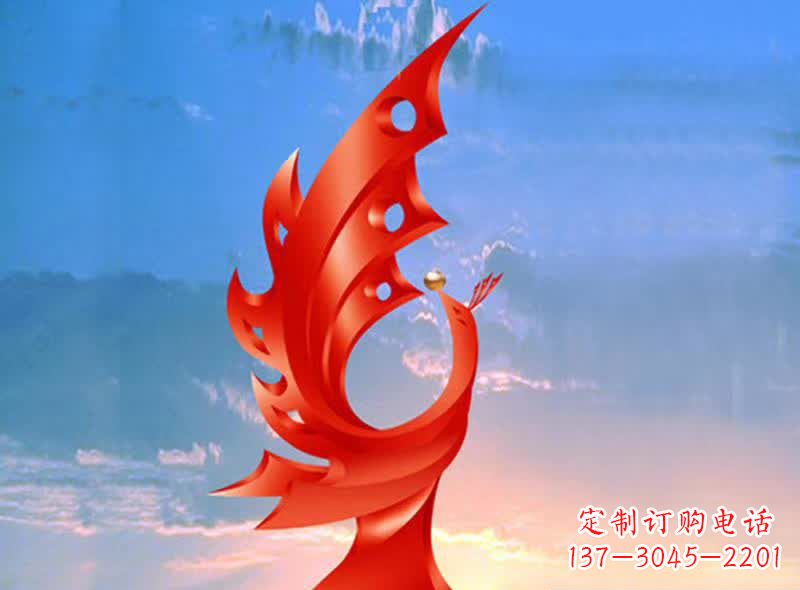 聊城学校不锈钢奋进凤凰标志雕塑