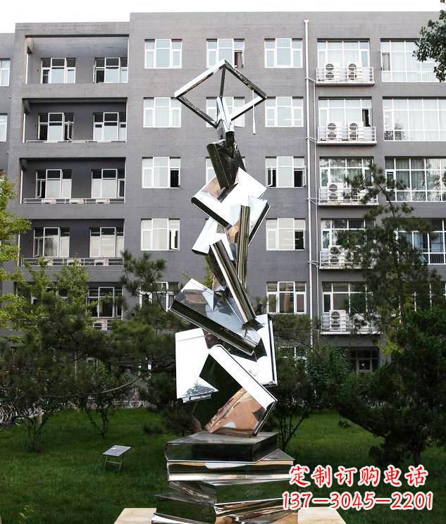 聊城学校不锈钢书籍景观雕塑