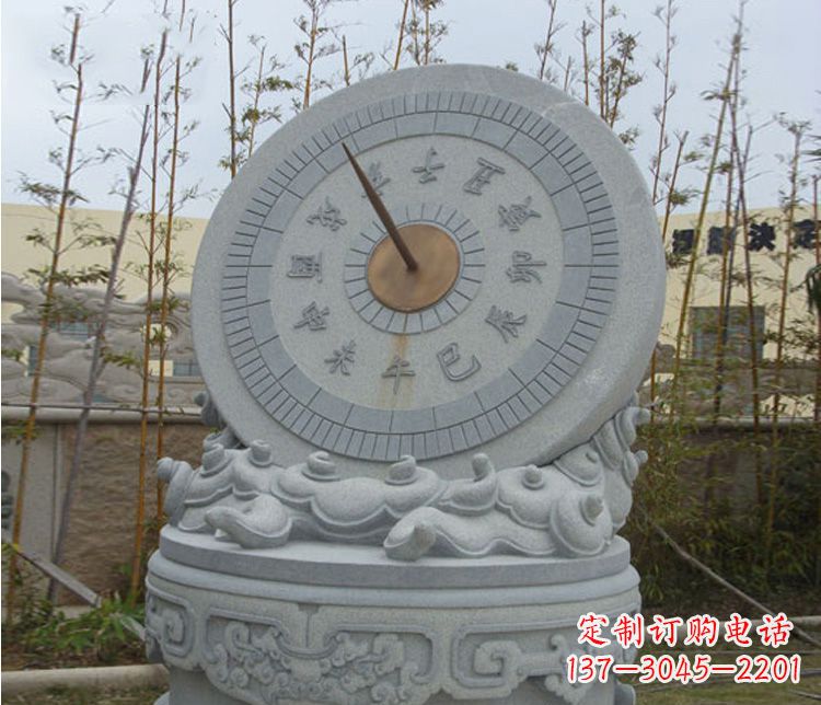 聊城学校大理石日晷石雕 (5)