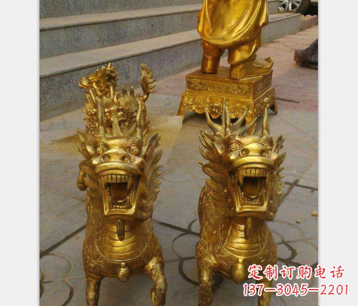 聊城银行铜雕麒麟雕塑