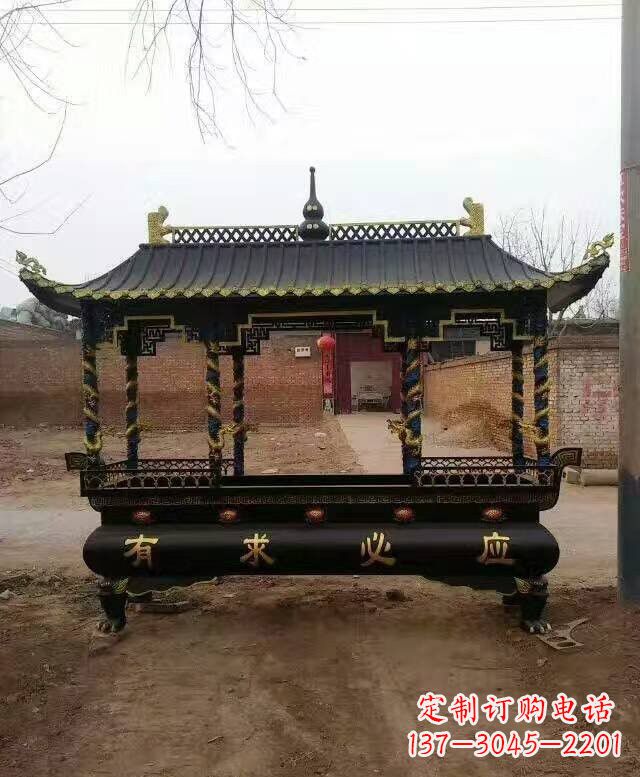 聊城有求必应方形香炉铜雕