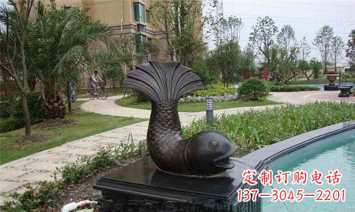 聊城鱼式喷泉小区景观铜雕