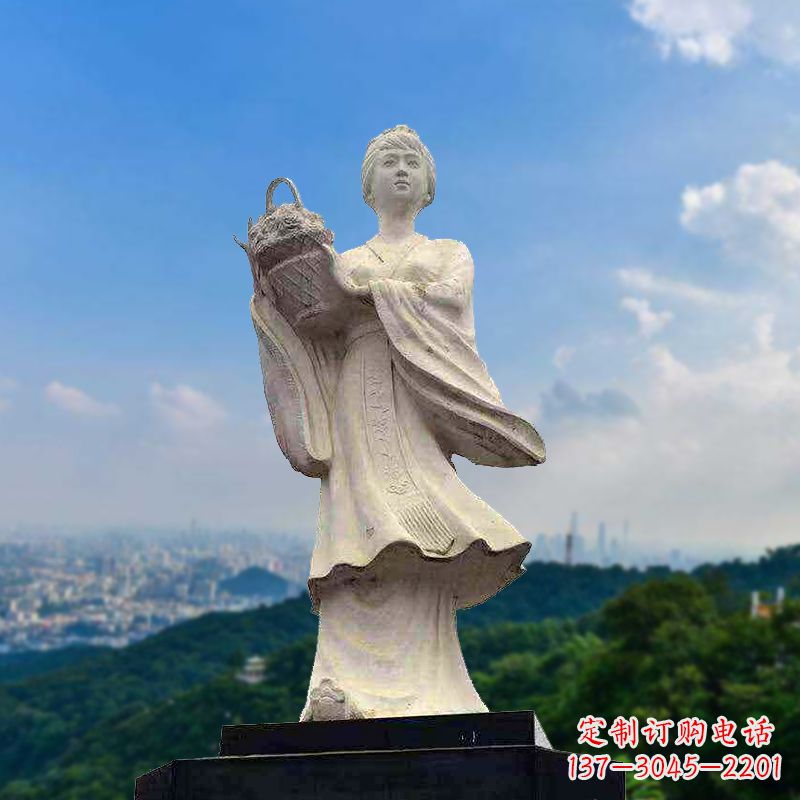 聊城虞姬景观石雕像-景区园林古代美女雕塑