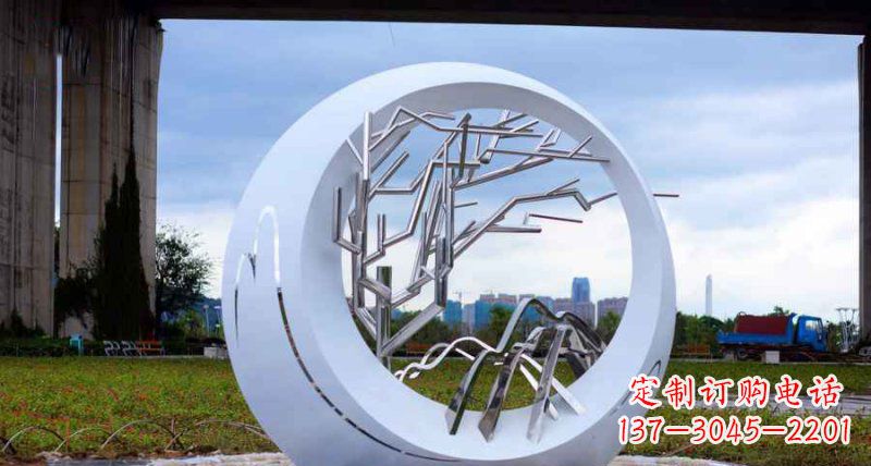 聊城园林不锈钢抽象树枝雕塑