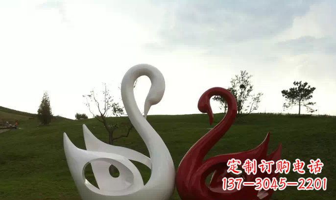 聊城园林不锈钢抽象天鹅雕塑