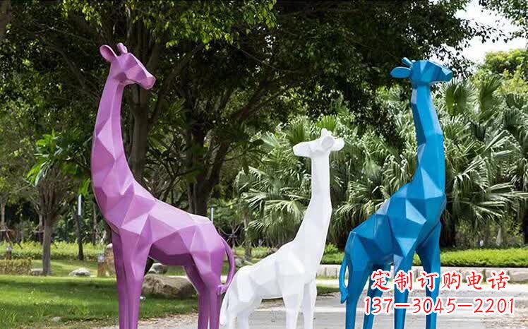 聊城园林不锈钢动物长颈鹿雕塑